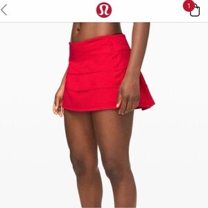 Lululemon Pace Rival Mid-Rise Tennis Skirt Red Size 4 Tall